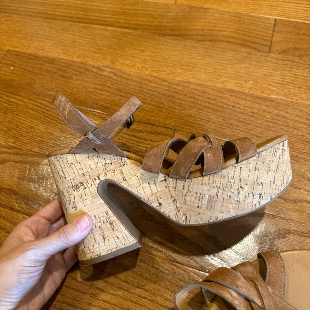 Free People Cork Platform Sandals in Brown - Picture 4 of 9
